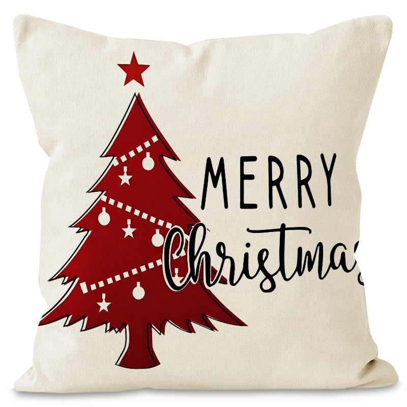 Christmas tree snowflake pillow cover holiday party living room sofa decoration pillowcase linen cushion cover