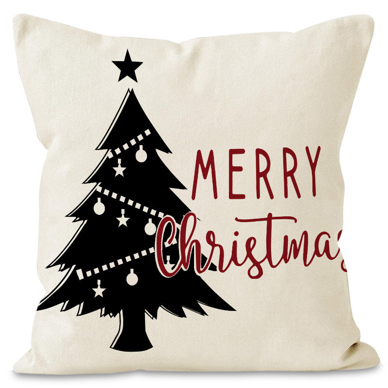 Christmas tree snowflake pillow cover holiday party living room sofa decoration pillowcase linen cushion cover