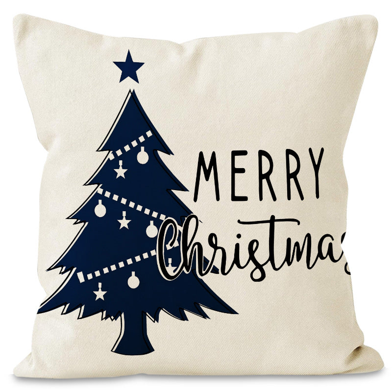 Christmas tree snowflake pillow cover holiday party living room sofa decoration pillowcase linen cushion cover