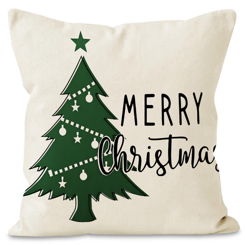 Christmas tree snowflake pillow cover holiday party living room sofa decoration pillowcase linen cushion cover